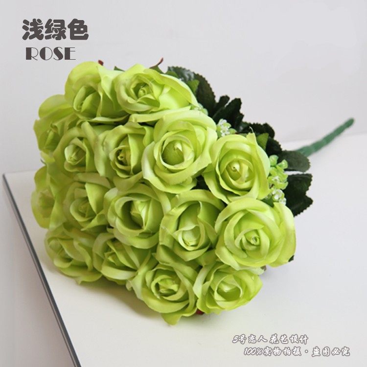 精选婚庆16头把束仿真玫瑰花红白玫瑰假花束绢花艺装饰餐桌新娘手,淘宝优惠券,粉丝福利购,淘宝优惠卷