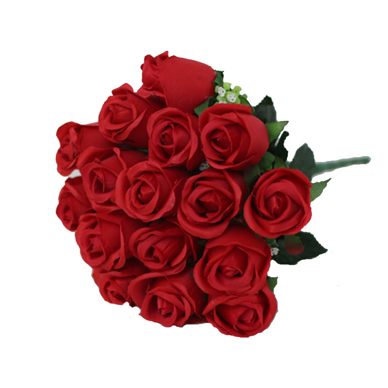 精选婚庆16头把束仿真玫瑰花红白玫瑰假花束绢花艺装饰餐桌新娘手,淘宝优惠券,粉丝福利购,淘宝优惠卷