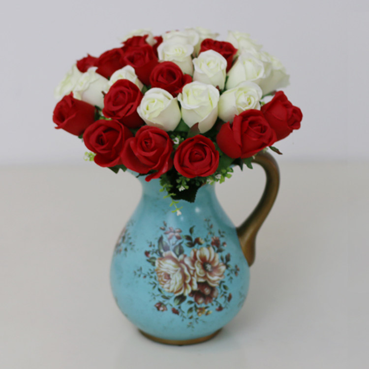 精选婚庆16头把束仿真玫瑰花红白玫瑰假花束绢花艺装饰餐桌新娘手,淘宝优惠券,粉丝福利购,淘宝优惠卷