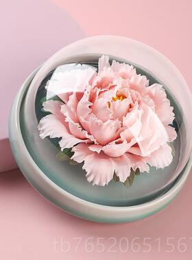 正品方泥东土陶瓷非遗传中承手捏牡丹瓷花摆件扩香公器办室茶室式