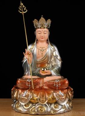正品铜像彩九华山地藏菩萨佛像树脂地藏体家真身用供奉摆件娑王婆