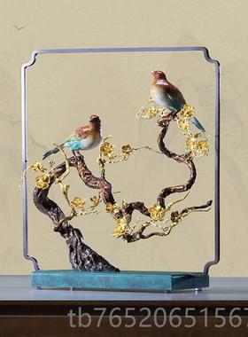 正品朱仁铜喜上眉摆梢家居客厅装精品喜鹊件饰结婚礼物炳喜出望外