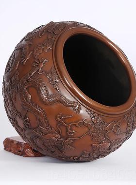 高档紫盆铜聚宝摆件水龙缸新中海式家居公办室公司开业乔迁送礼品