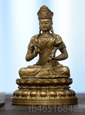 高档简行文殊普贤佛像普贤菩兔萨摆件黄像雕像修随身佛生肖属本命