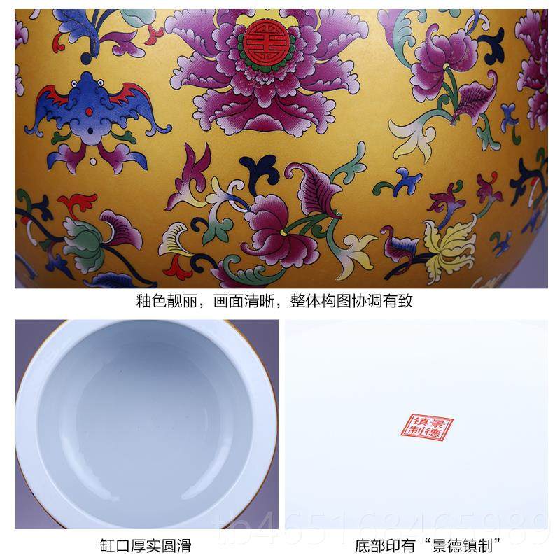 高档景德品镇陶聚宝盆缸鱼缸客厅玄关装饰摆件瓷养睡器莲盆家居饰,淘宝优惠券,粉丝福利购,淘宝优惠卷