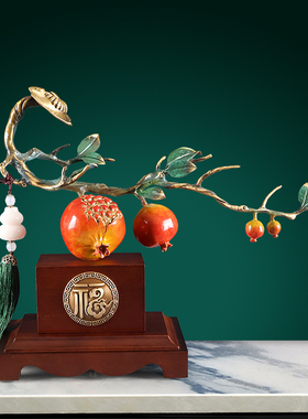 纯黄铜柿子摆件事事如意高端礼品