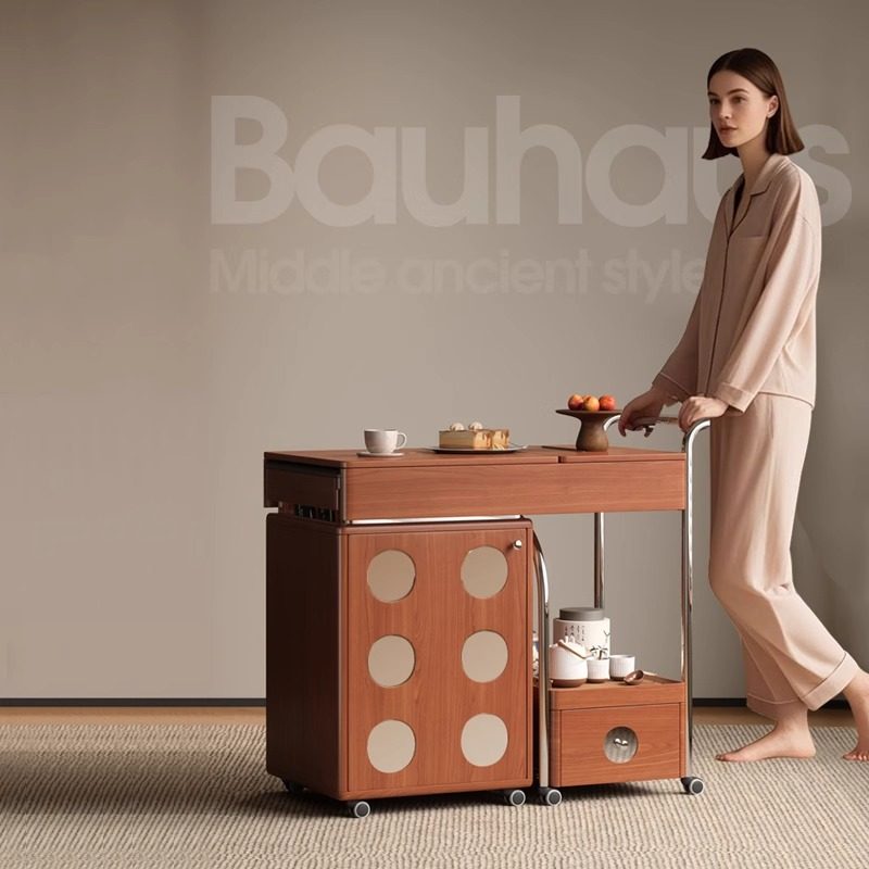 森活岛茶桌书桌一体实木可移动伸缩多功能客厅家用茶台桌茶水推车,淘宝优惠券,粉丝福利购,淘宝优惠卷