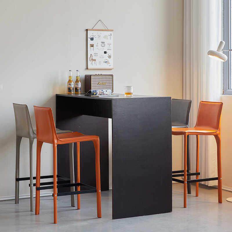 轻奢吧台椅家用高脚凳意式马鞍皮高吧椅酒吧前台靠背吧凳,淘宝优惠券,粉丝福利购,淘宝优惠卷