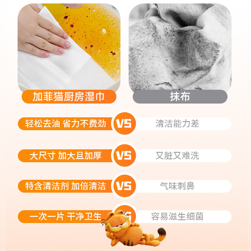 加菲猫厨房湿巾大包装去油去污家用油烟机清洁油污湿巾一次性抹布,淘宝优惠券,粉丝福利购,淘宝优惠卷