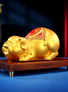 黄铜金色《福猪储蓄罐》摆件生肖猪家居办公室装饰品摆设礼品礼物