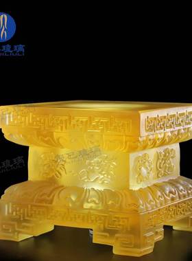 琉璃佛像须弥台座台观音地藏菩萨发光底座方形圆形加高供台家居供