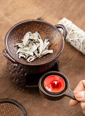 仿古蜡烛灯烤茶炉茶叶熏香干烧香炉温差器耐热居桌面炉