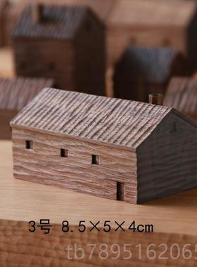 高档雕雨木小屋摆件纯手工刻 创意礼品微景观木小房子装饰家居摆