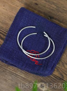 正品镯《式君子独》文艺99纯银细手镯小篆文字中国潮慎手喜竹小众