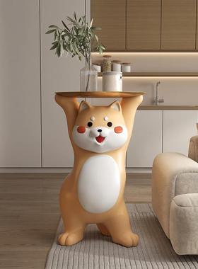 柴犬艺术沙发边几置物架电视柜旁边落地狗客厅装饰品卧室床头摆件