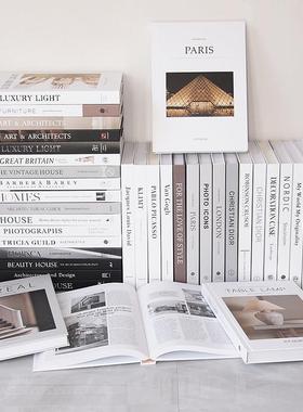 27CM简约现代装饰书 精装黑白灰道具书 样板房装饰真书陈列摆件