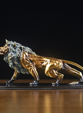 黄铜狮子摆件客厅家居装饰品