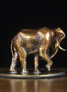 全黄铜大象摆件轻奢家居装饰品