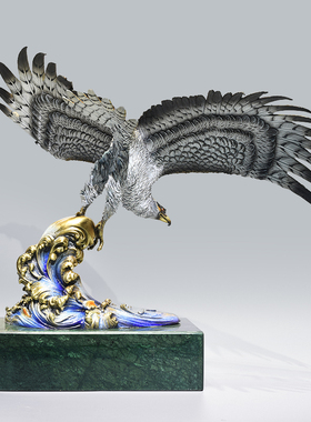 纯黄铜老鹰大展宏图大鹏展翅摆件