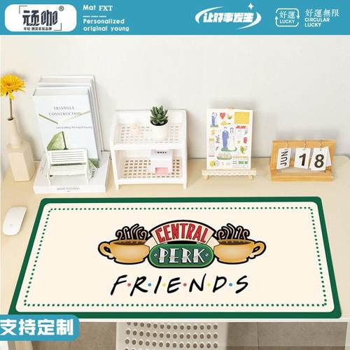 2025年新款滑鼠垫老友记大滑鼠垫桌垫办公防滑锁边加厚工位滑鼠垫 - 图2