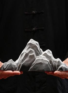 鱼缸造景假山摆件盆景流水配件庭院客厅玄关新中式陶瓷禅意装饰品