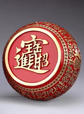 彩铜《百福聚宝盆》摆件家居玄关办公室桌面装饰品开 业乔迁礼品