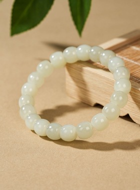 云上叙28 DS99315 -和田玉手串-多样性发其一-9.5*8mm （甄选）