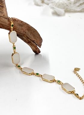 【宁儿8周年宠粉专享】和田白玉银手链-多样性发一件-DB18371