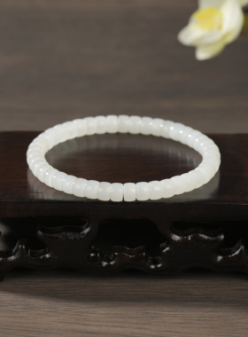 云上叙19 DS42681-和田玉手串-多样性发其一-3.5*6mm（甄选）