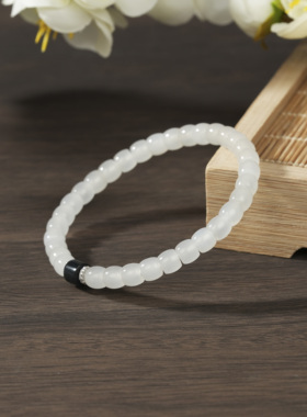 云上叙20 DS83400-和田玉DIY手串-多样性发其一-约5*6mm（甄选）