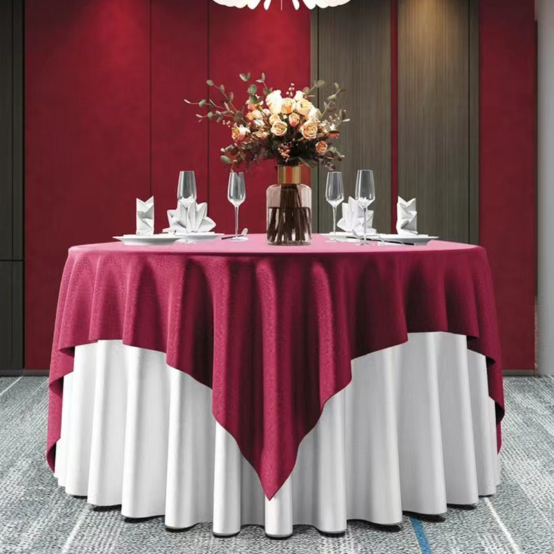 酒店桌布布艺欧式餐厅饭店大圆桌餐桌布方桌桌布圆形台布家用定制 - 图3