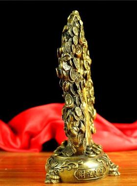 纯铜摇钱树元宝招财树发树家居办公室装饰品摆件礼品开业树