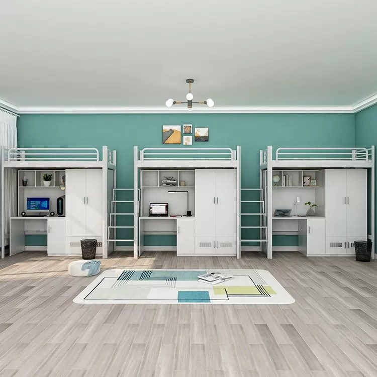 上床下桌组合床大学生员工宿舍公寓床高架床书柜一体铁艺床高低床,淘宝优惠券,粉丝福利购,淘宝优惠卷