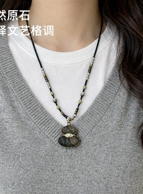 新中式复古双面项链女轻奢小众高级感锁骨链气质百搭颈链配饰精致