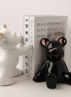 暴力熊摆件客厅家居电视柜酒柜玻璃柜办公室彷真假书挡装饰品轻奢