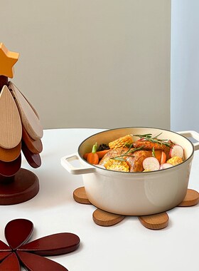 圣诞树餐桌隔热垫高级感创意个性摆件一棵树防烫锅垫折叠杯垫碗垫