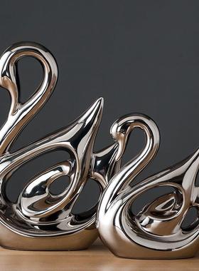 家居装饰品工艺品小摆件家庭房间客厅酒柜时尚摆设创意电镀发财树