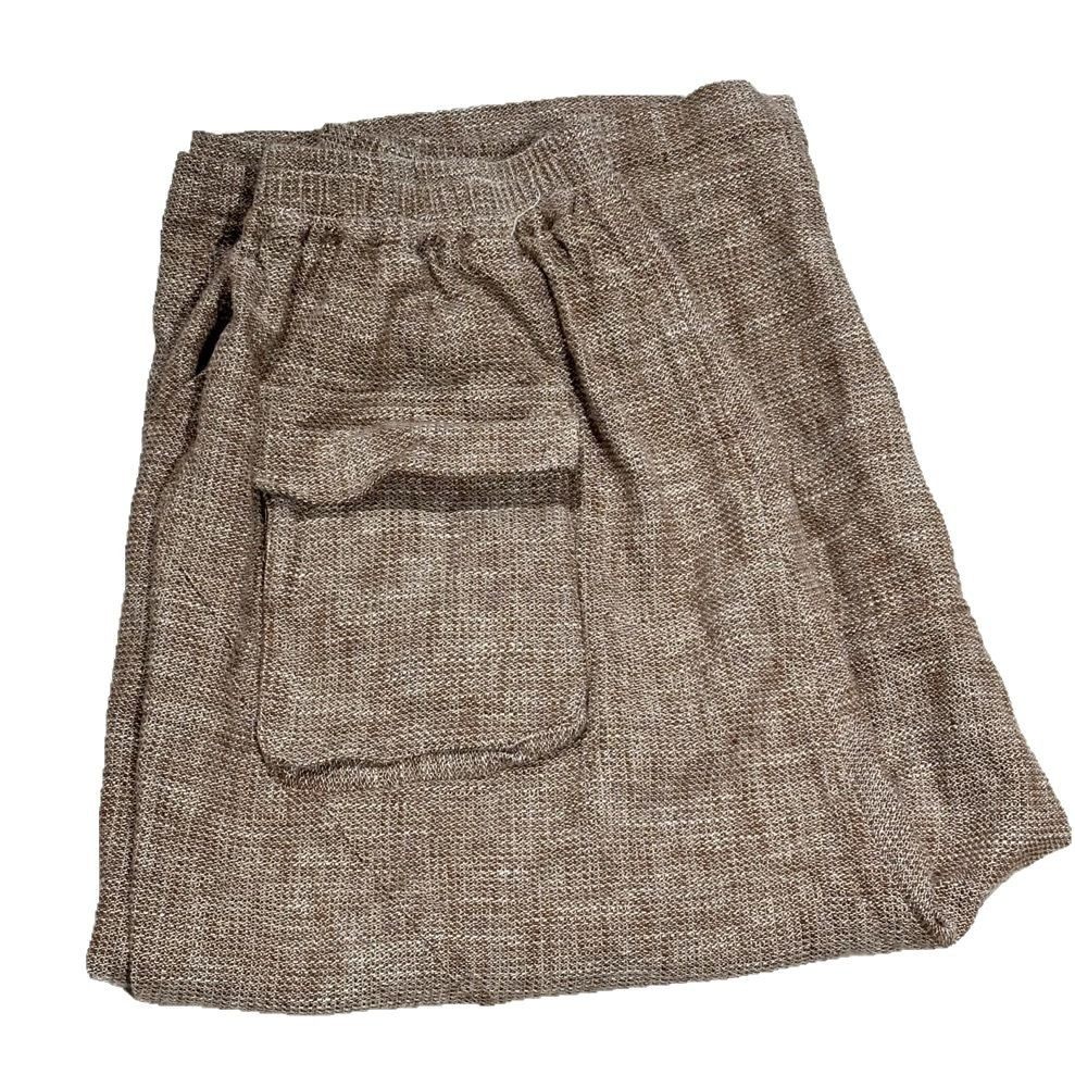 25/3/8 SN137休闲复古 色织亚麻立体拼片松紧休闲低裆裤,淘宝优惠券,粉丝福利购,淘宝优惠卷