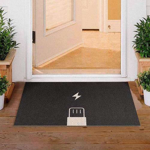 一拾一回家充电简约入户门地垫丝圈门垫进门门口家用门外室外地毯 - 图0