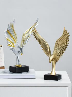 大鹏展翅家居客厅电视柜酒柜装饰品办公室桌面工艺品摆件轻奢高档
