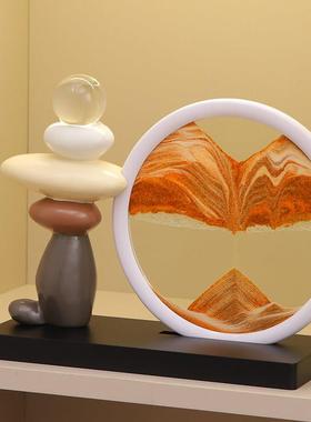 时来运转流沙画摆件客厅轻奢高档酒柜餐边电视柜高级感家居装饰品