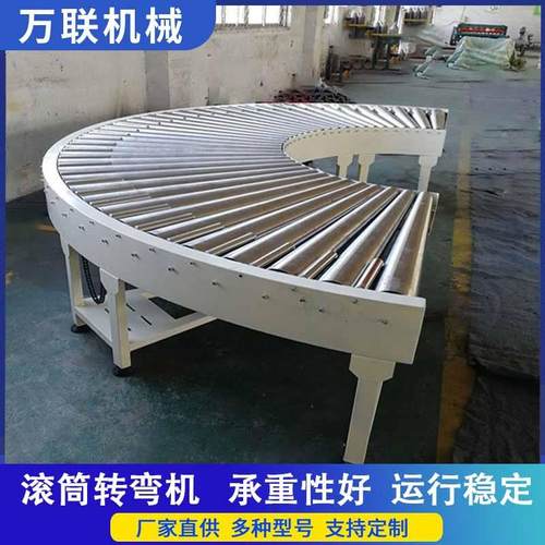 90度转弯机动力无动力180滚筒快递分拣环形输送线提升机传送带 - 图2