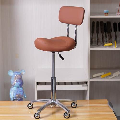 师傅椅理发店美发大工凳美发大工椅子美发凳子带靠背升降马鞍椅 - 图3