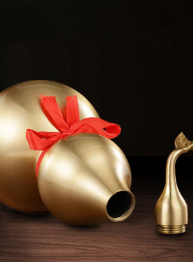 铜葫芦纯铜摆件八卦挂件黄铜开口开盖空心家居客厅办公室工艺品