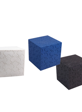 现代极简约家居装饰品几何拼图圆柱体正方体底座配饰软装搭配摆件