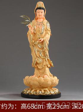 正品树佛像西三圣阿弥陀佛站观世音菩萨站西脂方佛三圣像摆方件