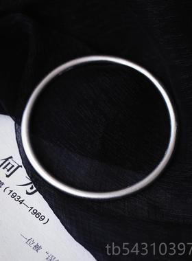 正品99足银手镯古法传承手 镯磨砂 款 克价亲们自己对比女款纯银9