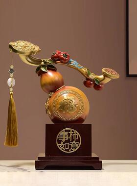 正品新中式葫摆客厅家居电视件柜玄关迁送礼物办芦公室酒乔柜装饰