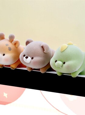 可爱电脑趴趴摆件显示器屏幕装饰汽车载中控台Q内饰品治愈系小玩