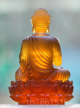 高档琉璃释迦牟尼佛像件如来佛祖像堂居家客厅摆佛家用神寺院供奉